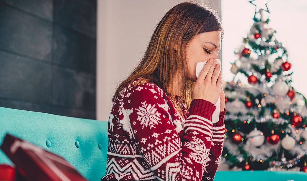 Woman Sneezing