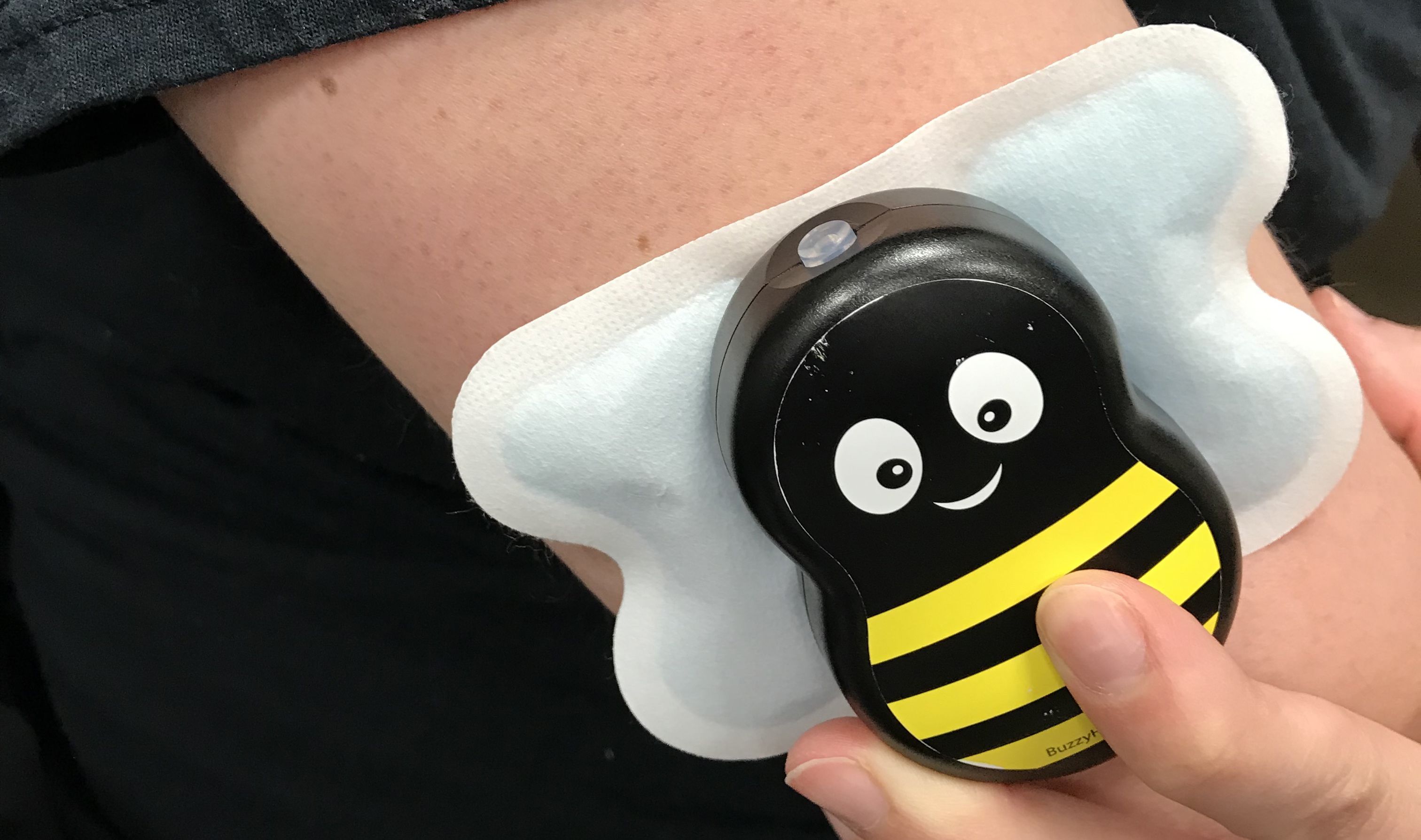 Buzzy, a new device that helps distract children from shots