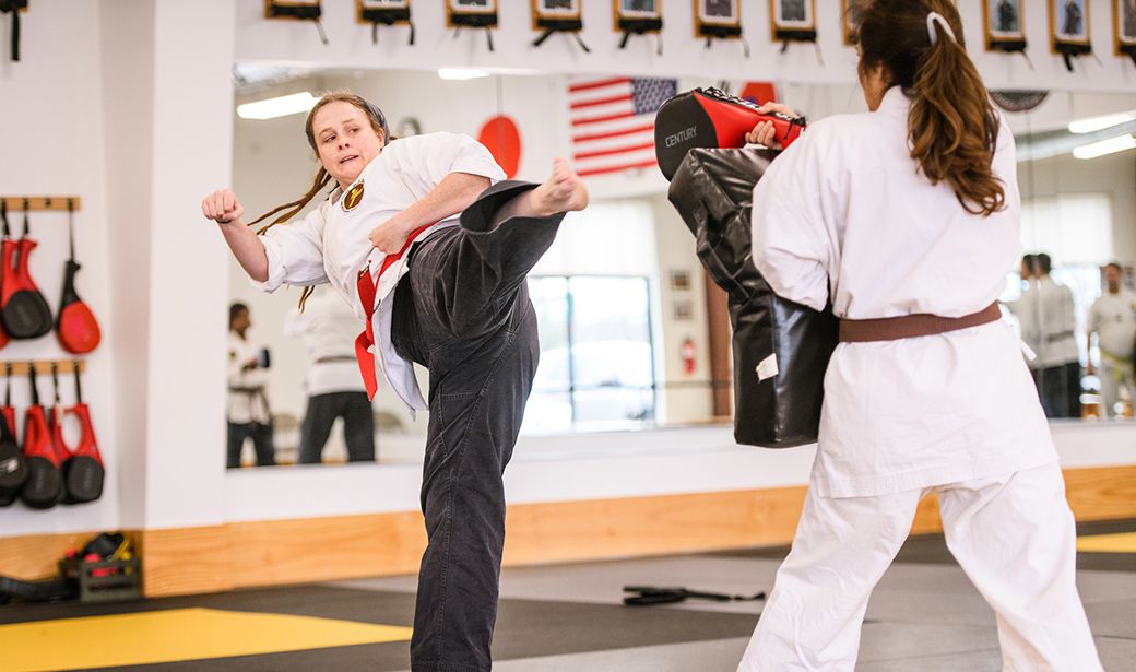 Natalie Feibish at the Rifkin Professional Karate Center in Columbia
