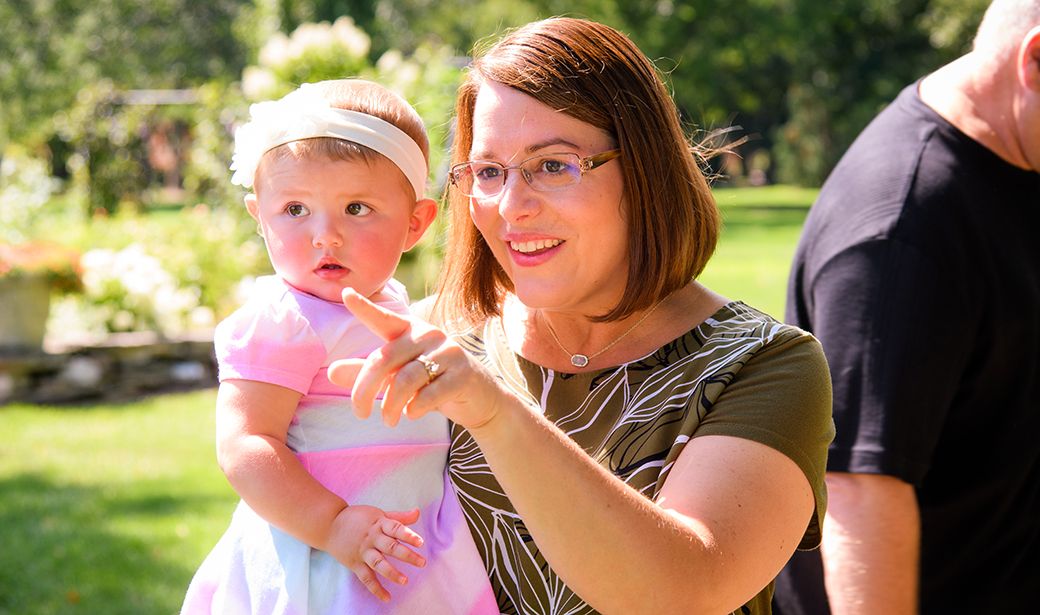 Ellen Emmons with her granddaughter.