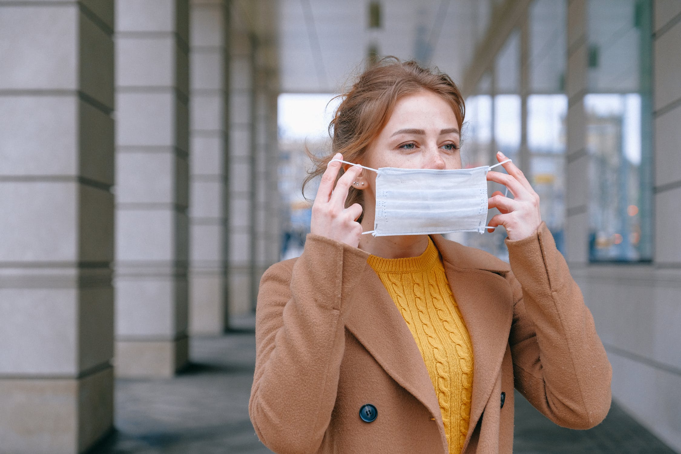 woman with mask on