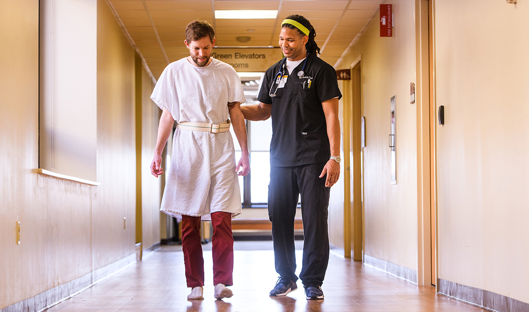 Eric Kelly, RN with patient