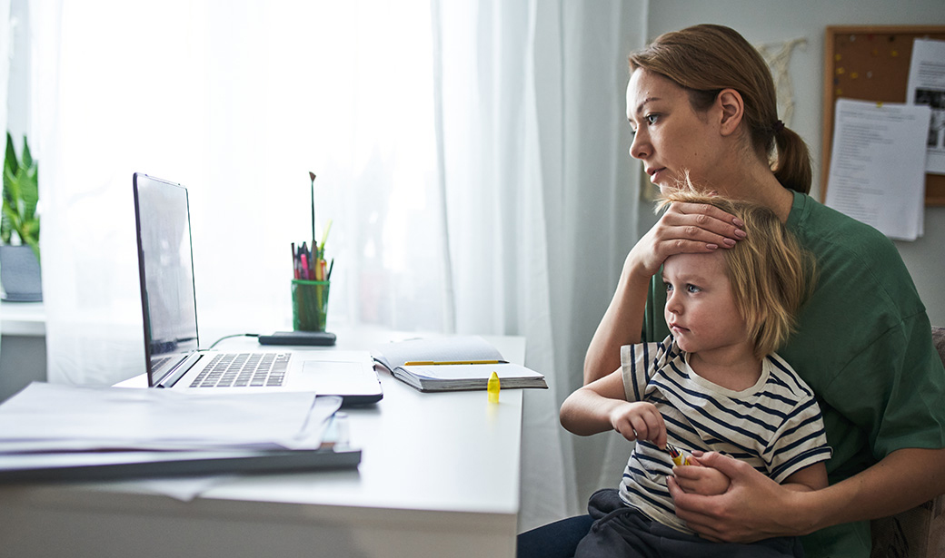 mother and sick child