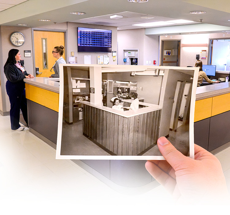 Old vs new nurse station