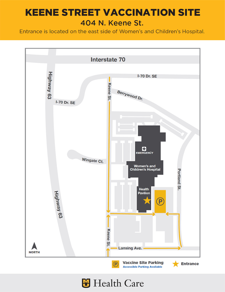 Keene Street Vaccination Site map