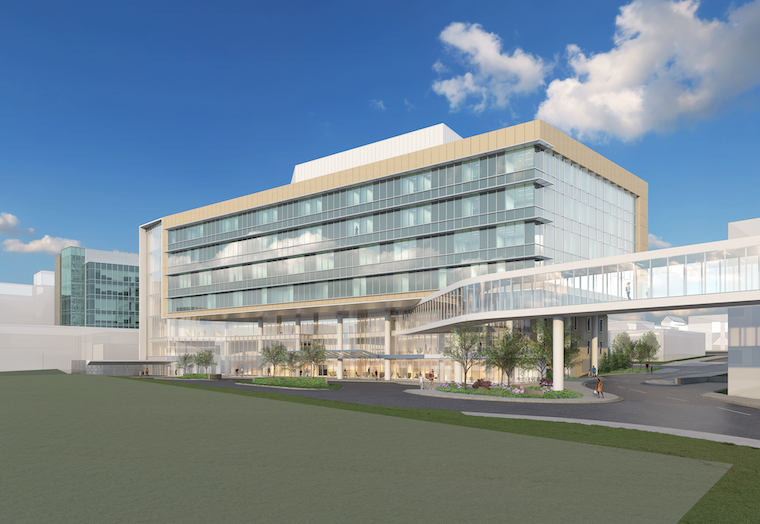Architectural rendering of new hospital tower MU Health Care