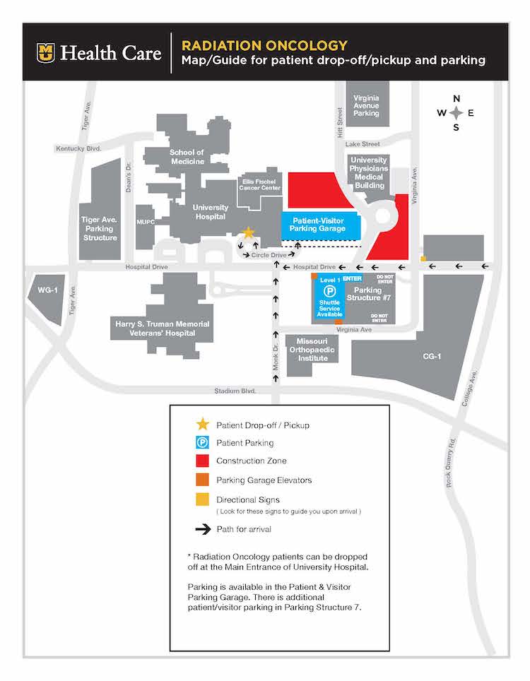 radiation oncology parking information