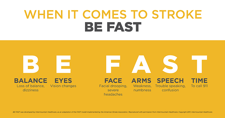 Stroke signs BE FAST MU Health Care