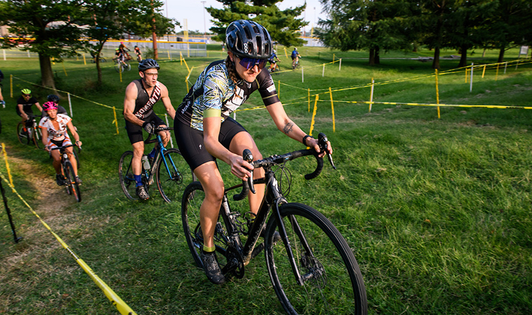Megan Moore participates in a cyclocross race 