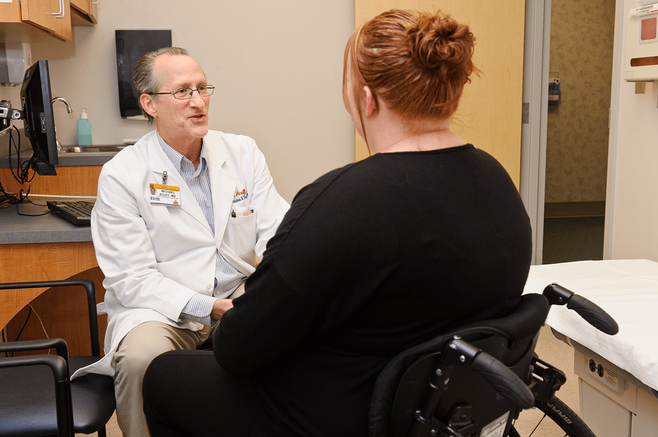 photo of Dr. Wolf and patient