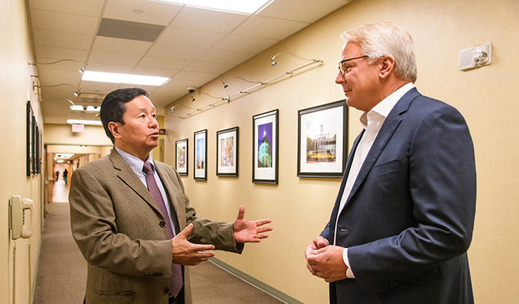 Mun Choi, president of the University of Missouri System, and Brent Shafer, chairman and CEO of Cerner