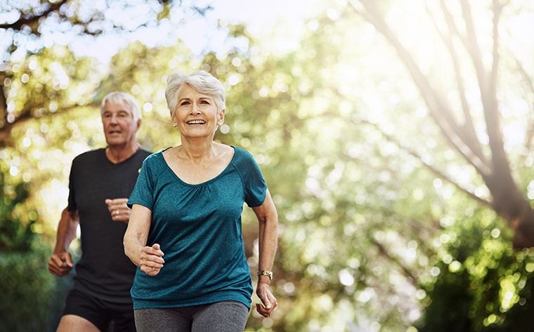 older couple enjoying exercise