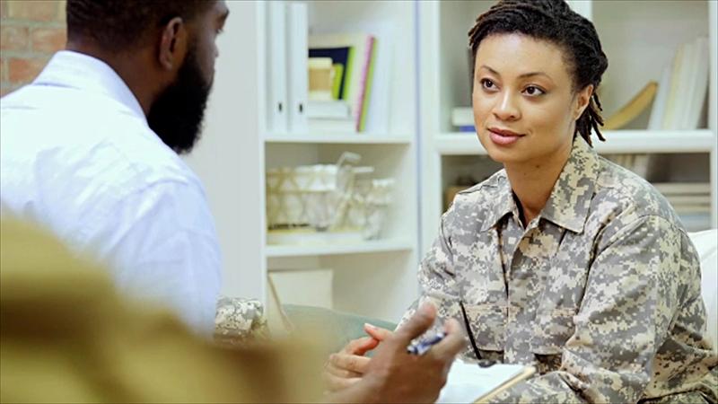 Veteran speaking with a doctor