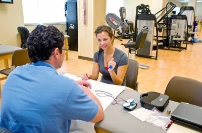 Patient in therapy office