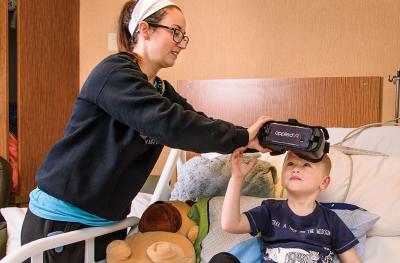 Virtual reality headsets help patients at MU Health Care’s Children’s Hospital.