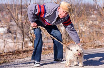 Jesse Eddington with his dog, Sweet Caroline