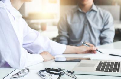 Photo of doctor and patient