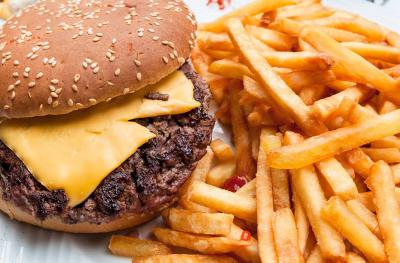 burger and fries