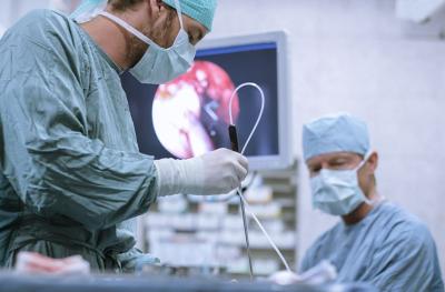 Surgeon performing surgery