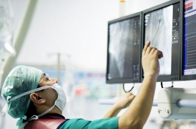 Doctor reviewing images