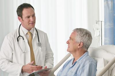 Gentleman in recovery with doctor