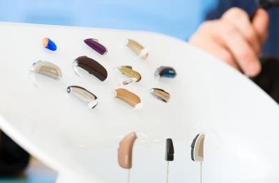 Photo of variety of hearing aids.