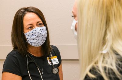 Doctor with a patient at the MU Health Care Family Medicine Clinic in Boonville