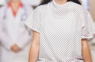 patient in a hospital gown