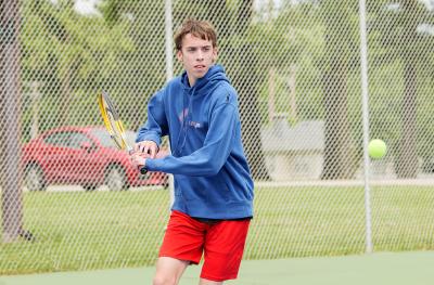 Trevor Wright playing tennis