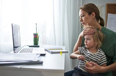 mother and sick child