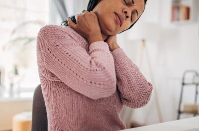 woman stretching her neck