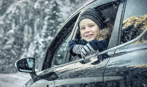 child in car