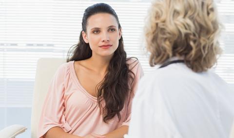 Woman with health care provider