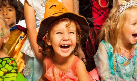 photo of young children on Halloween