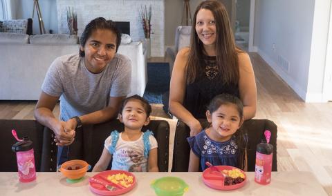 family eating breakfast