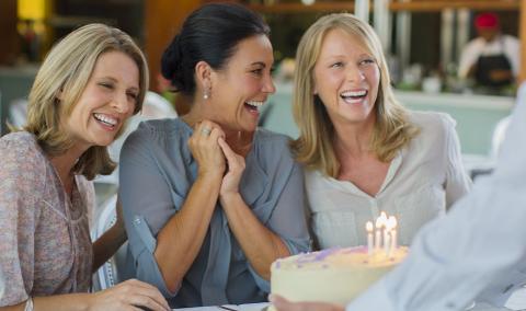 women celebrating birthday