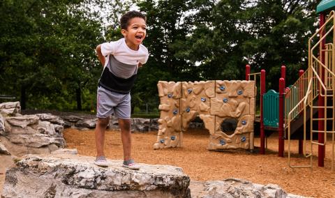 Dominic Jackson at the playground