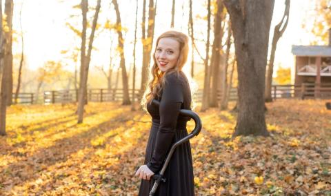 A photo of Mary outdoors.