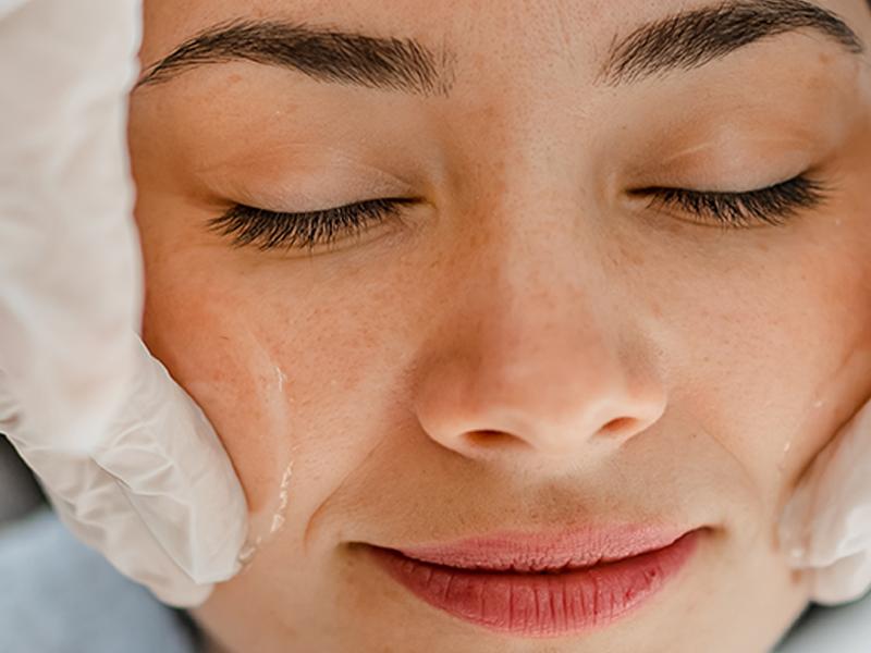 Woman getting a facial massage