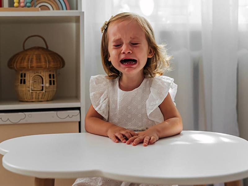 little girl crying
