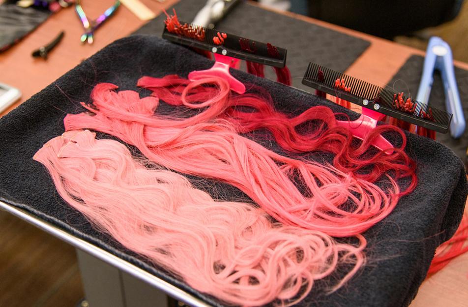 Pink Extensions on Tray