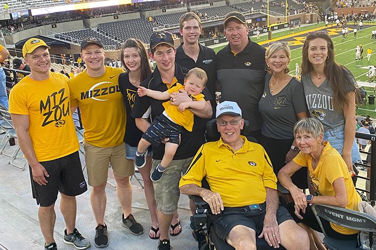 Cleek family at an MU football game