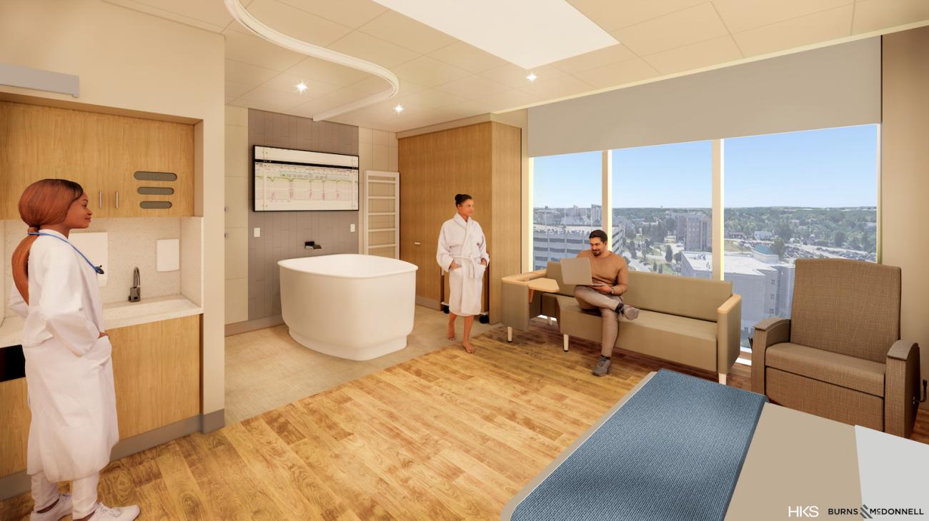 Low intervention birthing room